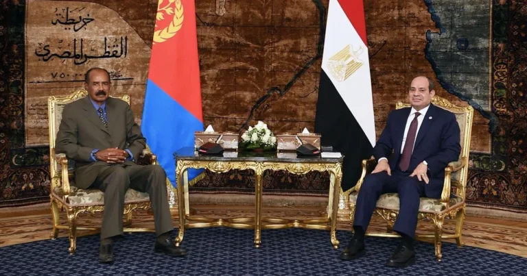 السيسي يستقبل نظيره الإريتري ويبحثان الأمن بالبحر الأحمر