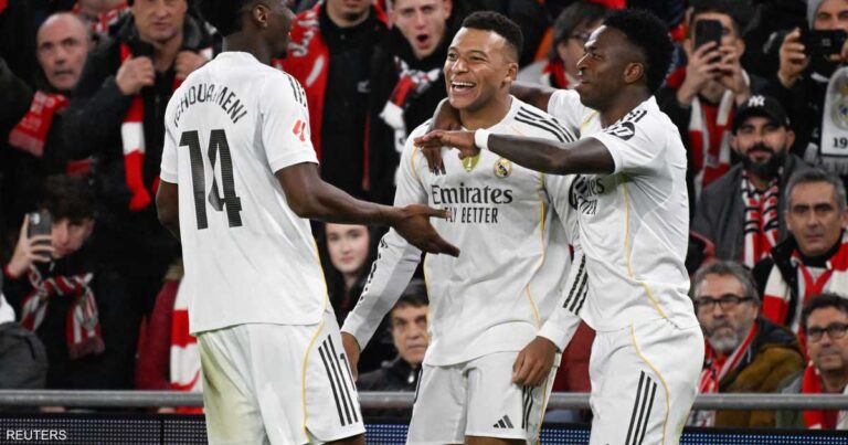 ثنائية مبابي بمرمى بيلباو تنهي معاناة ريال مدريد في “الليغا”