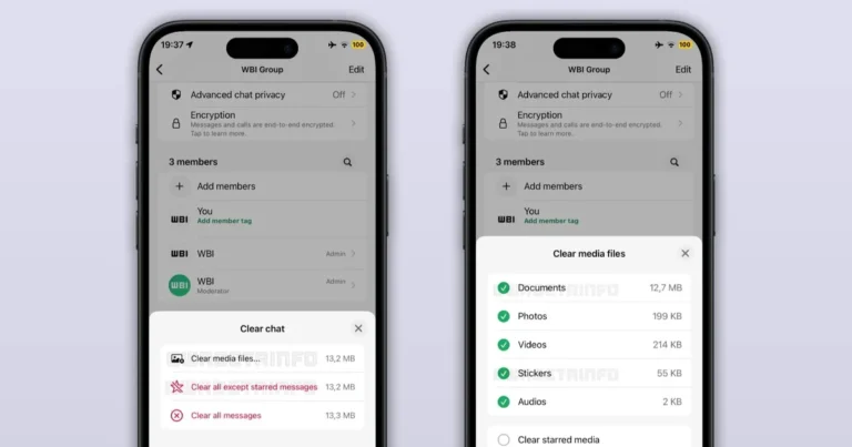 واتساب تختبر تحديثاً لحذف محتوى المحادثات على آيفون